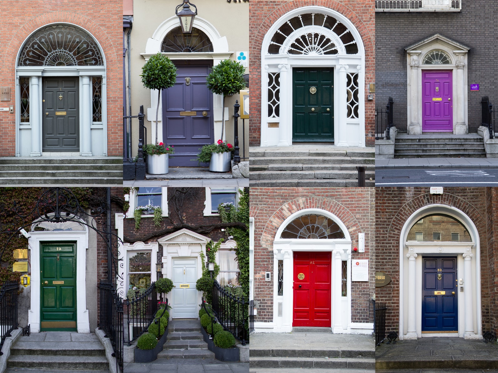 variety of painted coloured front doors