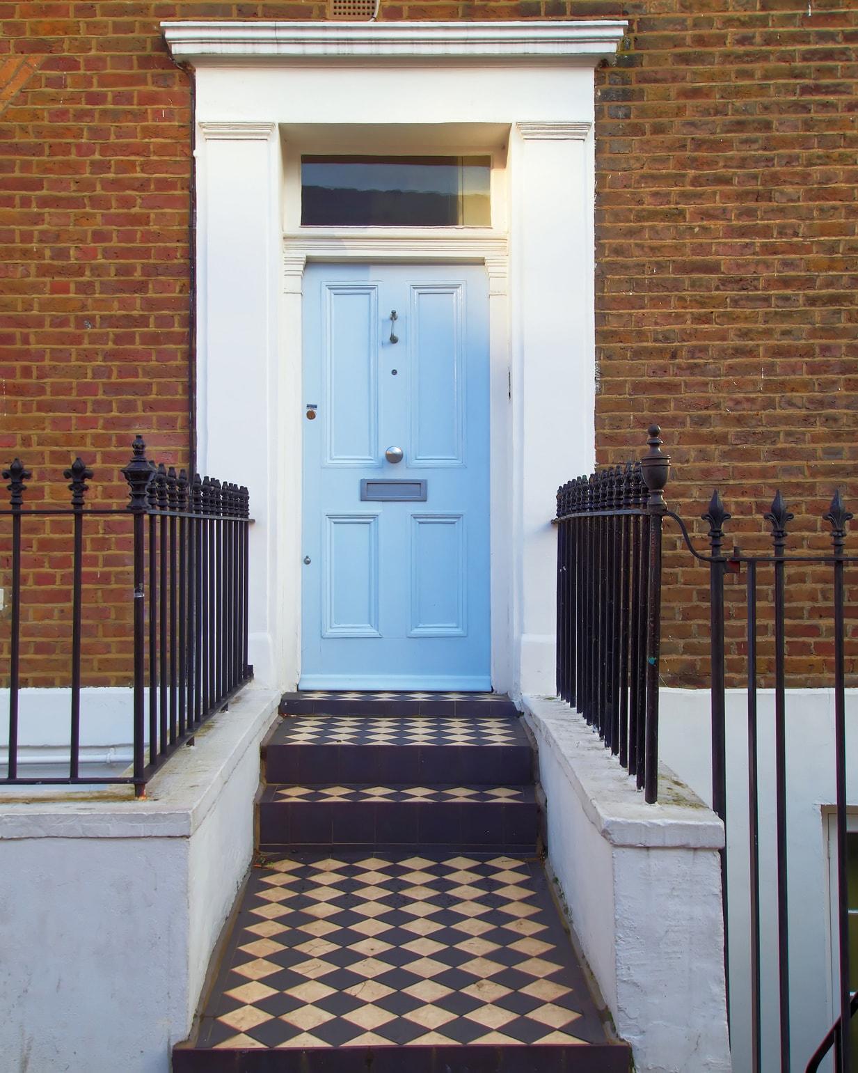 light drizzle blue coloured front door